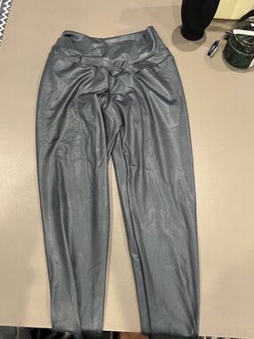 CLS Sportswear High-Waist Faux Leather Leggings - Gray